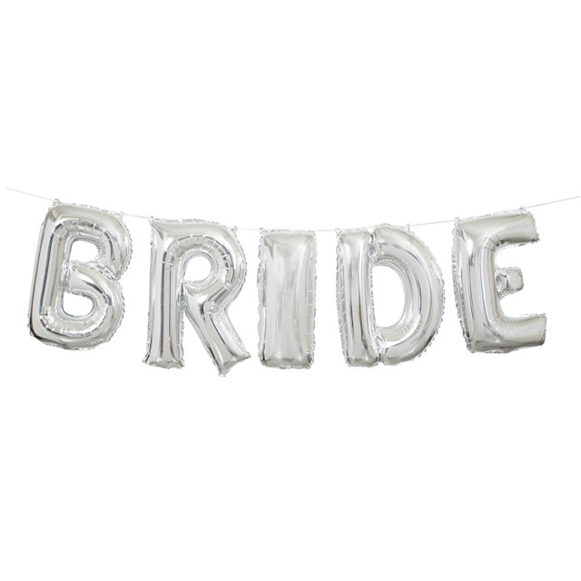 Silver Bride Balloon Banner Kit