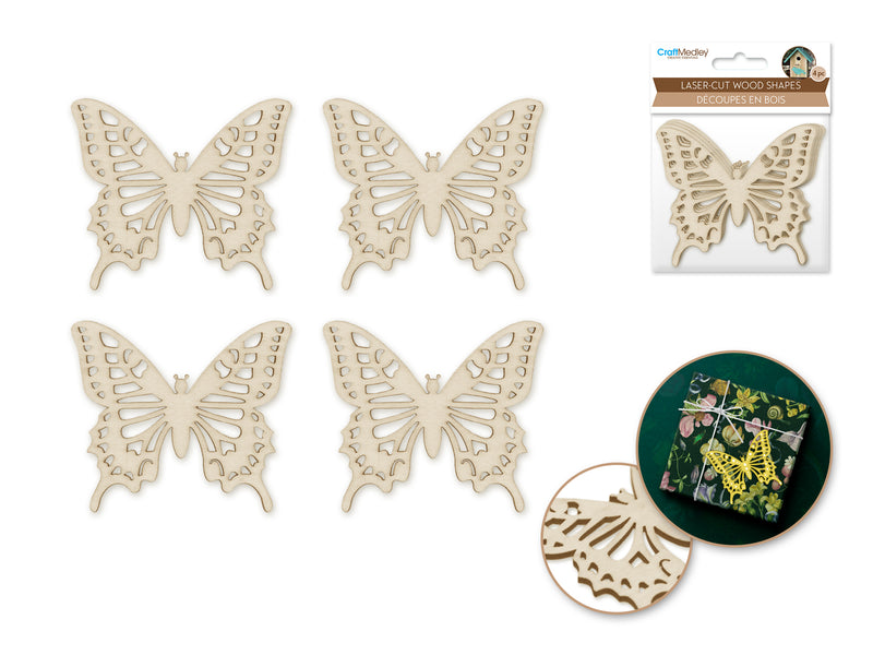 Wood Craft Butterfly Laser Cut Ornate Wood Shapes