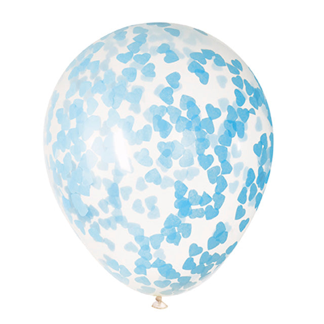 Blue Heart Confetti Balloons