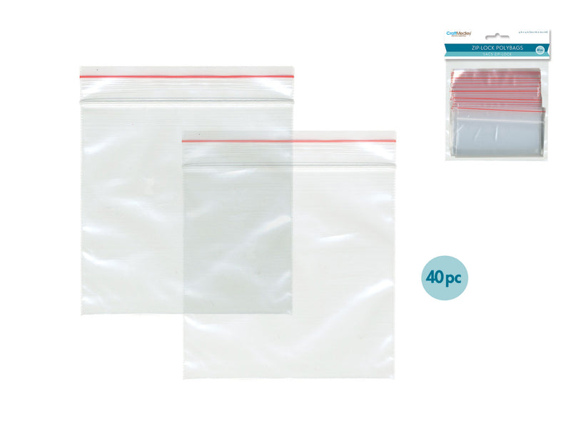 Zip Lock Polybags Extra Large 40 Pack