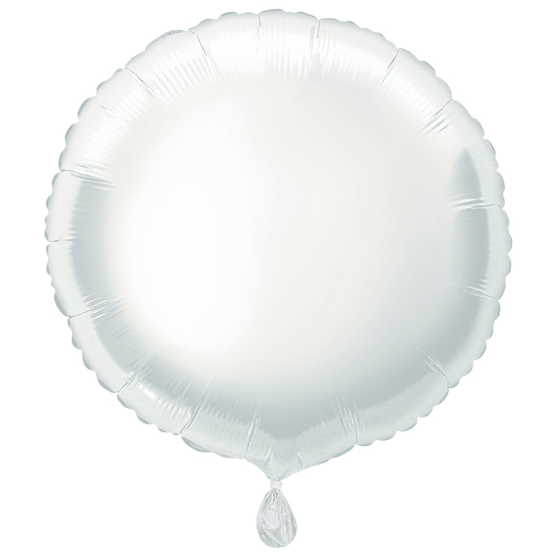 White Round Foil Balloon