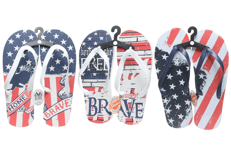 Mens Patriotic Flip Flops