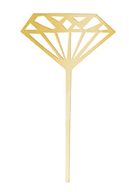 Diamond Gold Plastic Cupcake Toppers