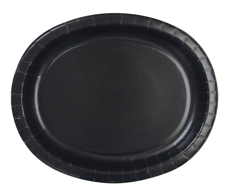 Midnight Black Oval Plate 8 Pack