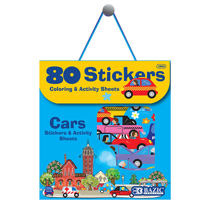 Bazic Car Series Assorted Stickers 80 Stickers
