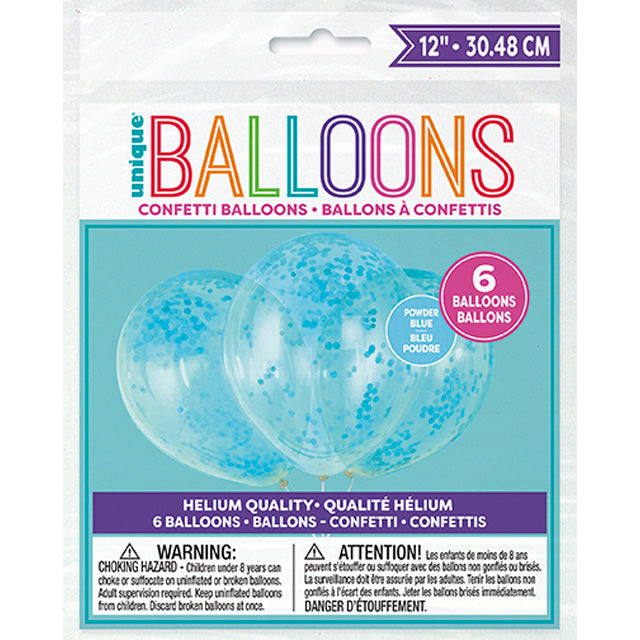 Balloons With Powder Blue Confetti