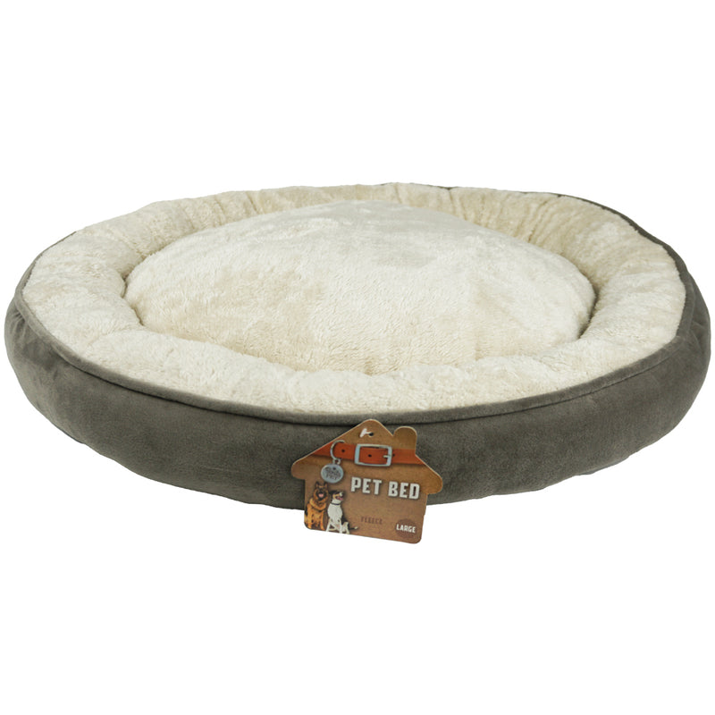 Fleece Grey Pet Bed Large