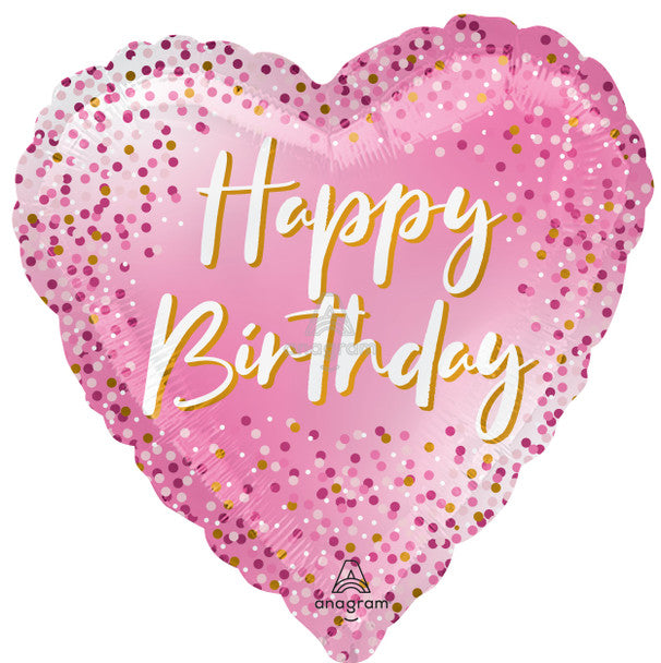 18"A Happy Birthday Heart Dots Pkg