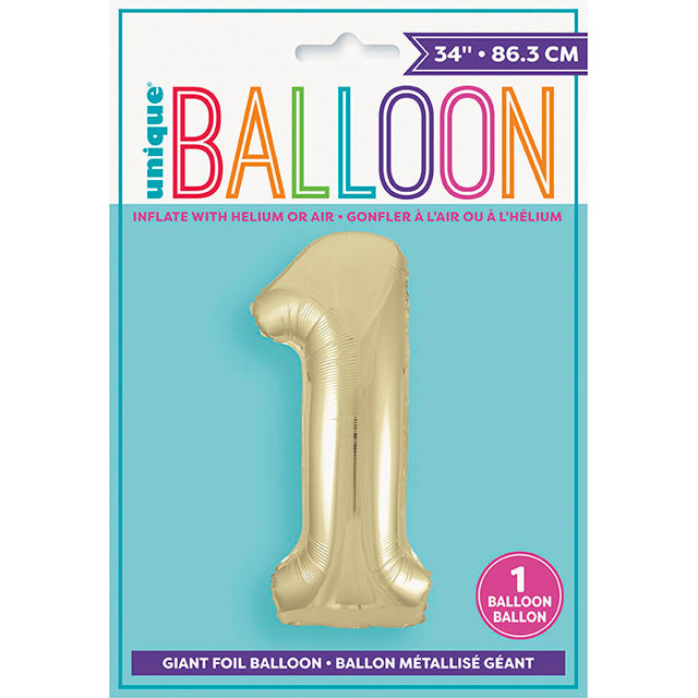 Gold Foil Balloon Number 1