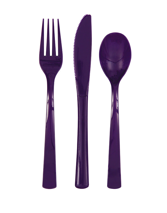 Deep Purple Assorted Cutlery 18 Pack