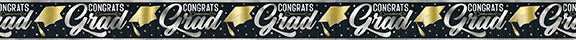 Stars And Caps Graduation Foil Fringe Banner