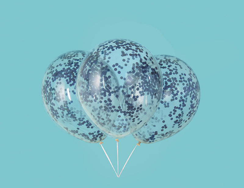 White And Royal Blue Balloon Confetti