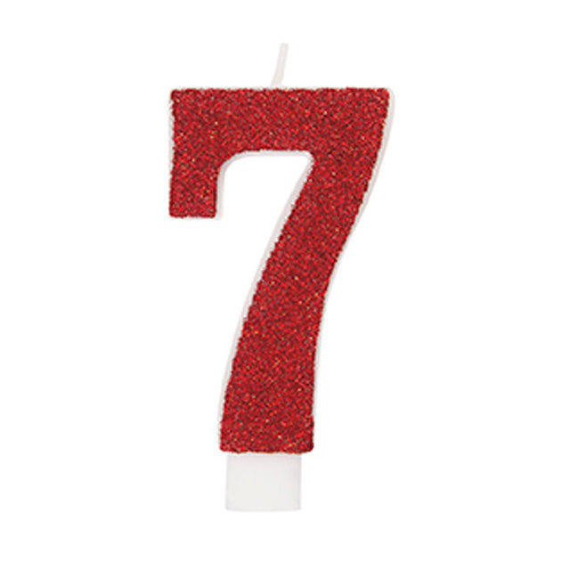 Glitter Number Birthday Candle 7