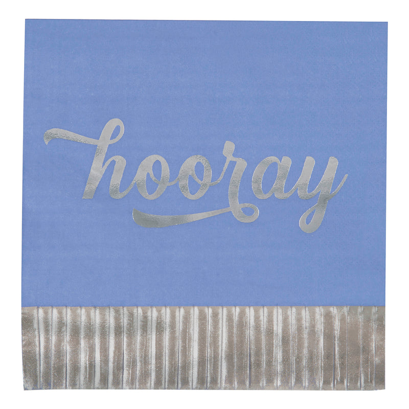Silver And Bright Hooray Fringe Luncheon Napkins