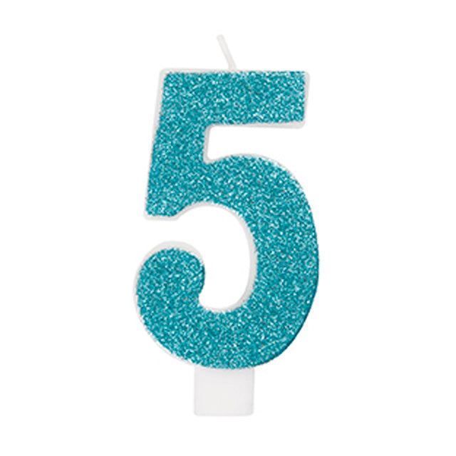 Glitter Number Birthday Candle 5
