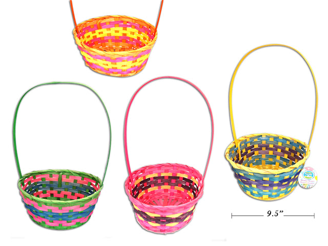 Oval Round 3 Color Bamboo Easter Basket