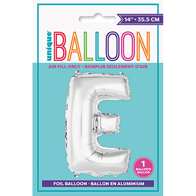 Foil Silver Balloon Letter E