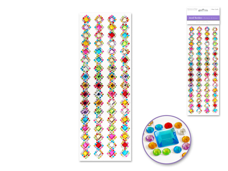 Paper Craft Sticker: 10cmx27cm Jewel Borders