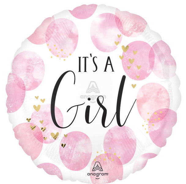 18"A Baby Girl Pink Watercolor Pkg