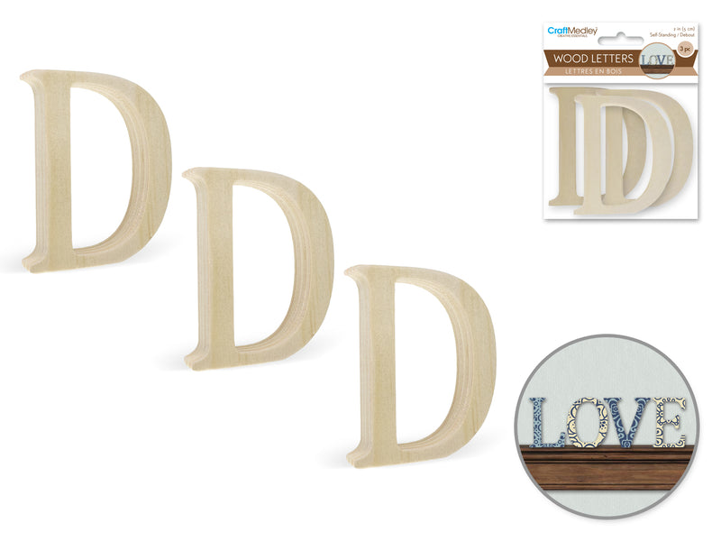 Pine Standing Wood Letters D