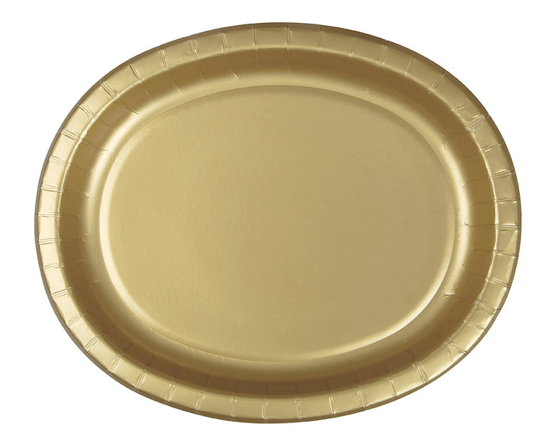 Gold Oval Plate 8 Pack