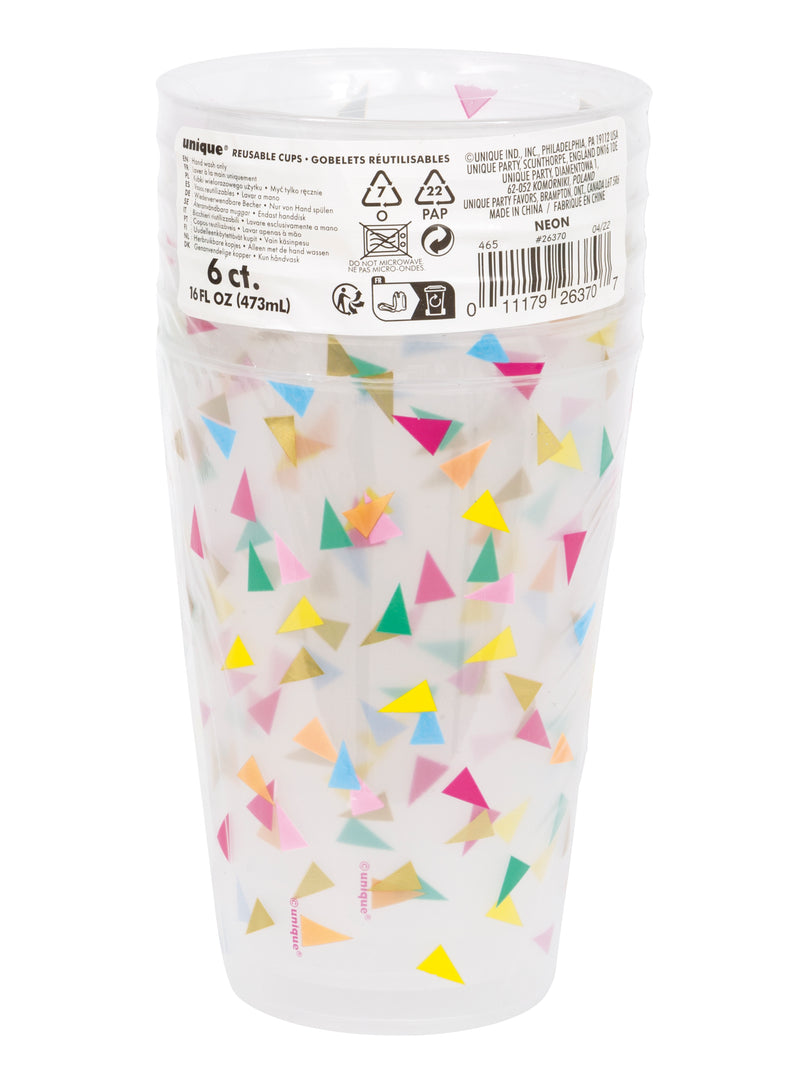 Bright Triangle Birthday Plastic Cup