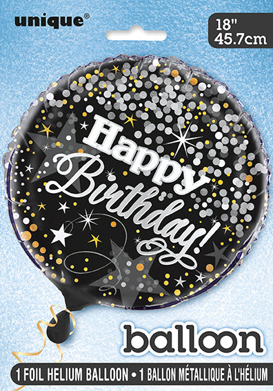 Glitter Birthday Round Foil Balloon