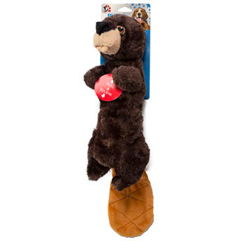 Plush Dog Toy Pull And Squeak Beaver