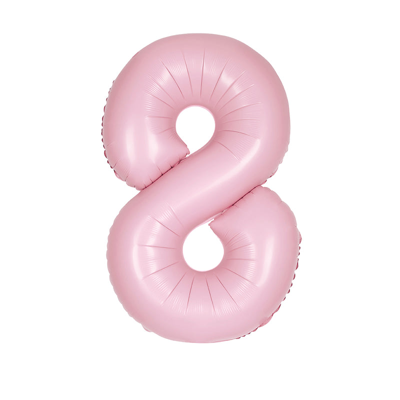 Matte Lovely Pink Number 8 Foil Balloon