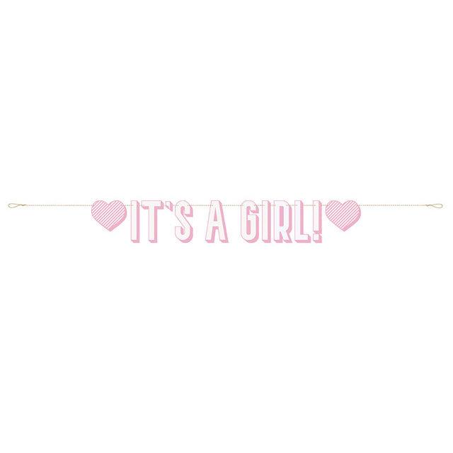 Pink Its A Girl Letter Banner