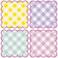Pastel Gingham Scalloped Placemats