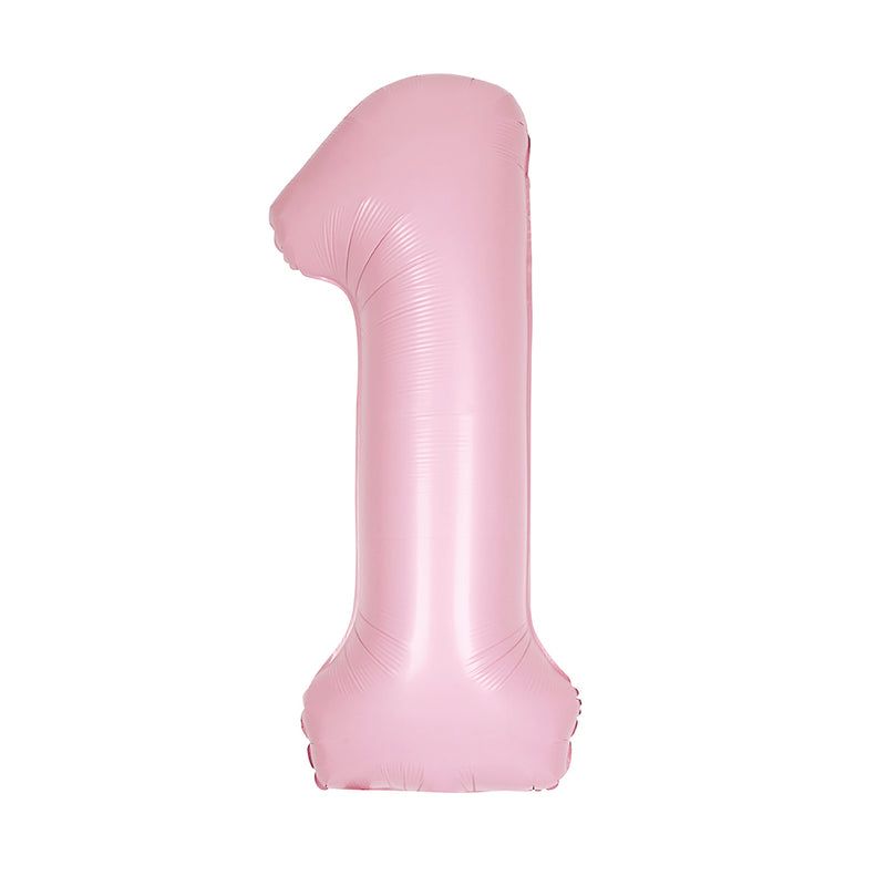 Matte Lovely Pink Number 1 Foil Balloon