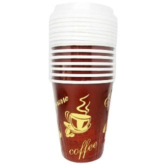 12OZ  PAPER  CUP  WITH  LID  8CT-48