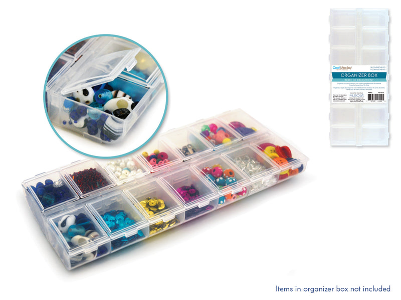 Craft Bead Storage Organizer Box With Lid Dividers