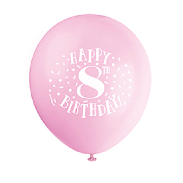 Fun Happy 8Th Birthday Balloons