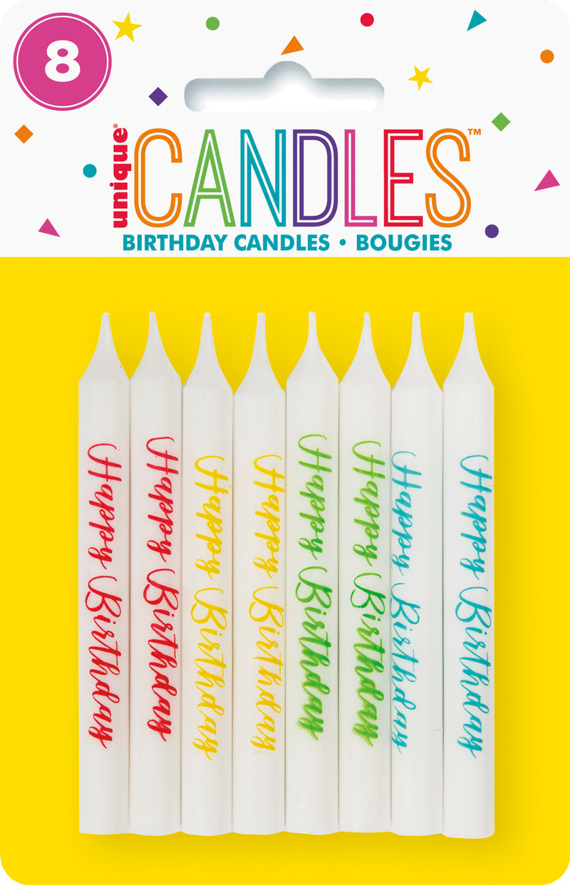 Happy Birthday Candles 8 Pack
