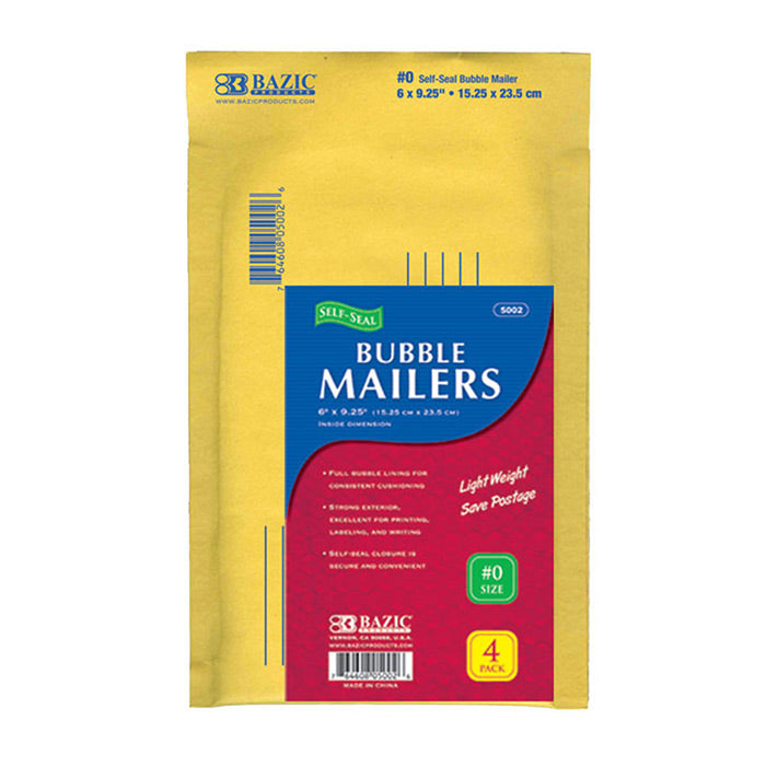 Bazic Self Seal Bubble Mailers 4 Pack