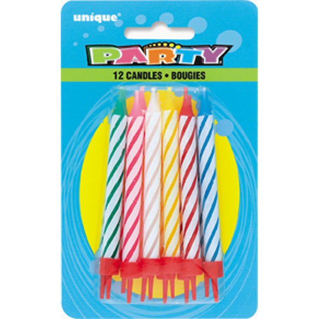 Birthday Candles In Holders 12 Pack