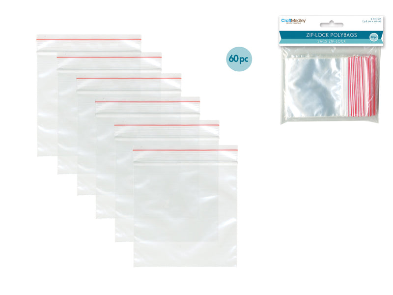 Zip Lock Polybags Medium 60 Pack