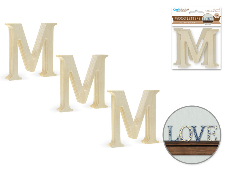 Pine Standing Wood Letters M