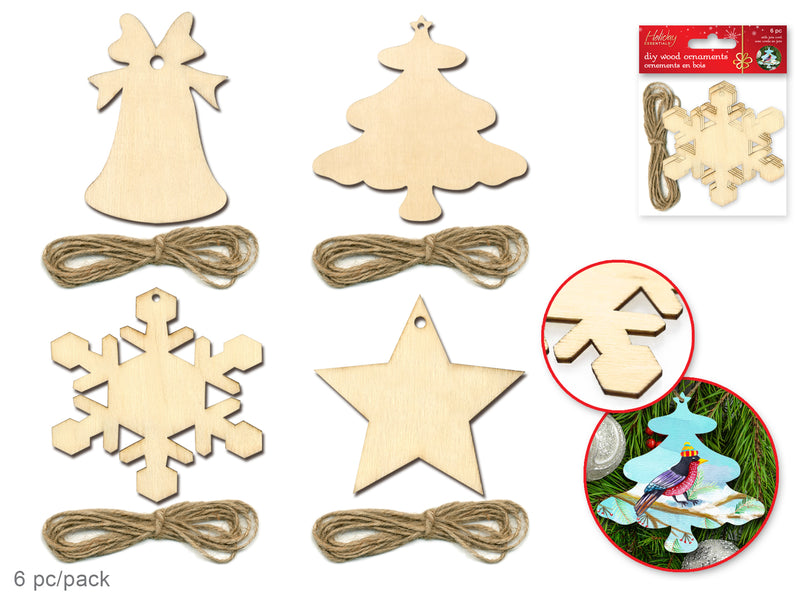 Holiday Wood Paintable Ornaments