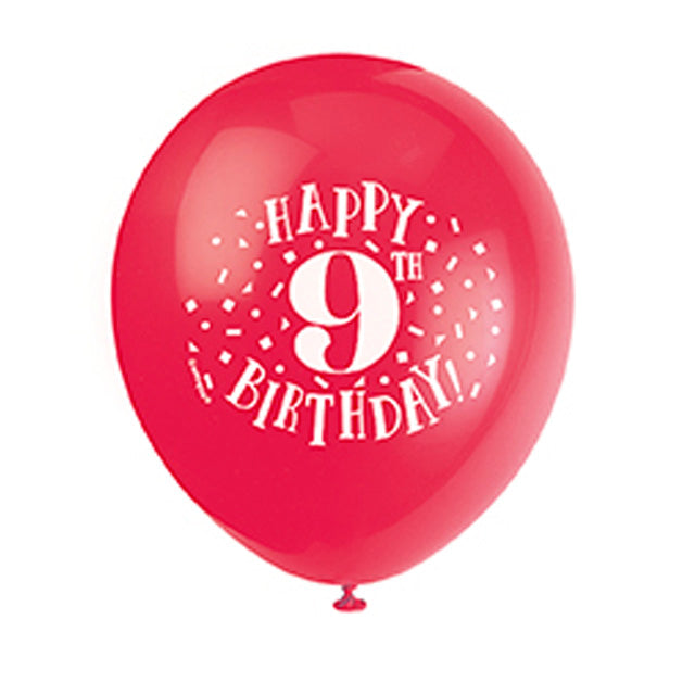Fun Happy 9Th Birthday Balloons