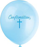 Fancy Blue Cross Confirmation Balloon