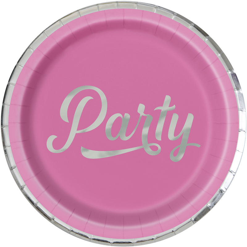 Silver And Bright Party Round Dinner Plates