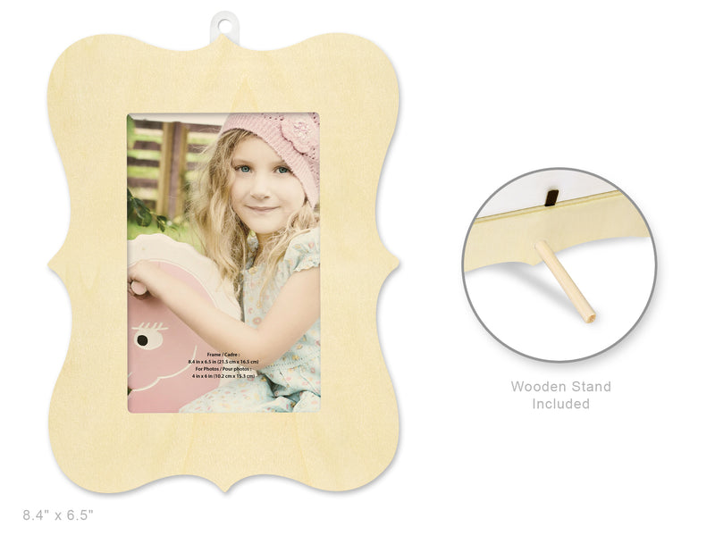 Wood Craft: Natural DIY 8.38"x6.44" Photo Frame