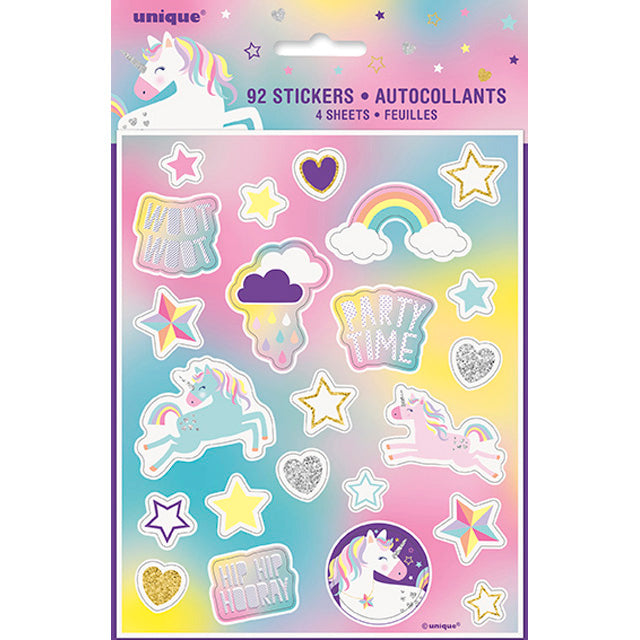 Unicorn Party Sticker Sheet