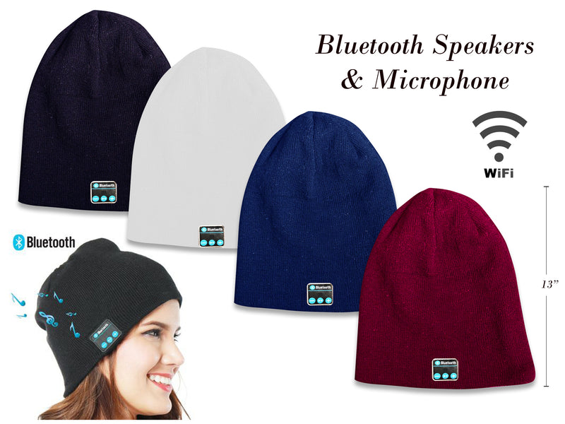 Women Winter Toque With Bluetooth Speakers And Microphone
