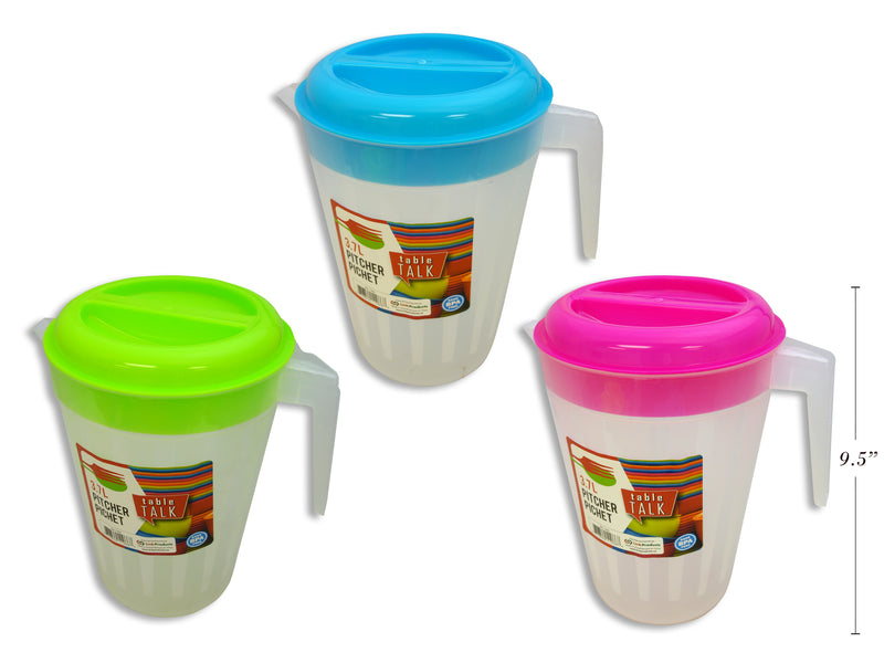 Neon Plastic Pitcher With Color Lid