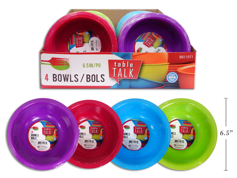 Neon Plastic Bowl 4 Pack
