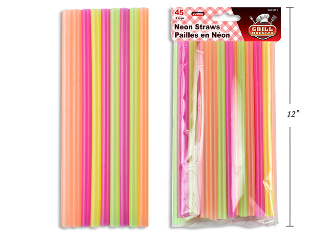 Jumbo Neon Party Straws